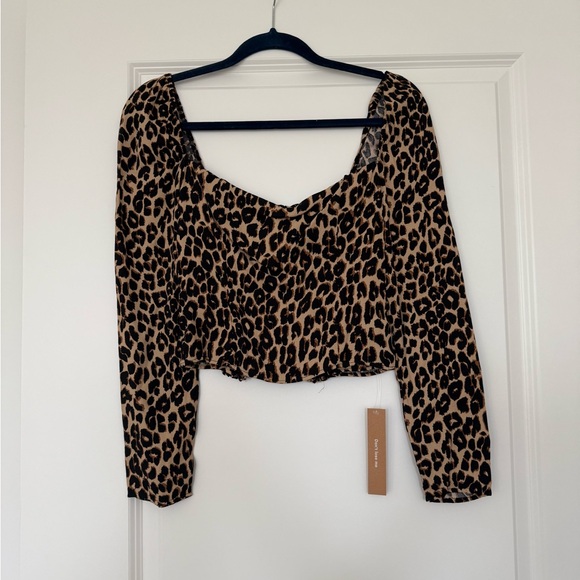 Reformtion Leopard Print Demi Blouse - Picture 3 of 5